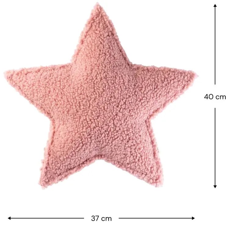 Rózsaszín buklé párna gyerek kanapéhoz Star – Wigiwama