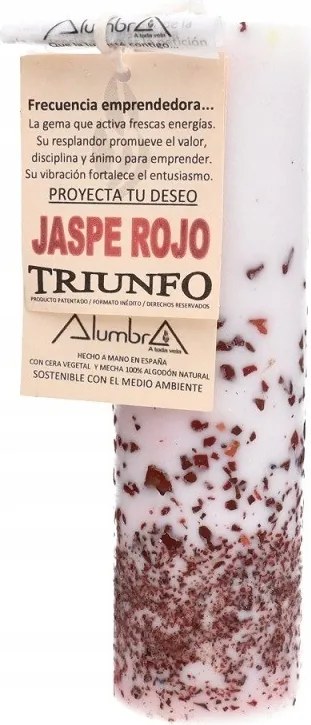 Kézzel készített rituális gyertya piros jáspissal Alapozás