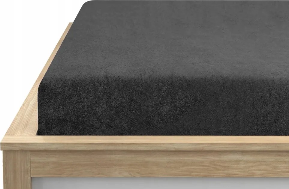 Textilomanie Exkluzív frottír lepedő sötétszürke 180 x 200 cm