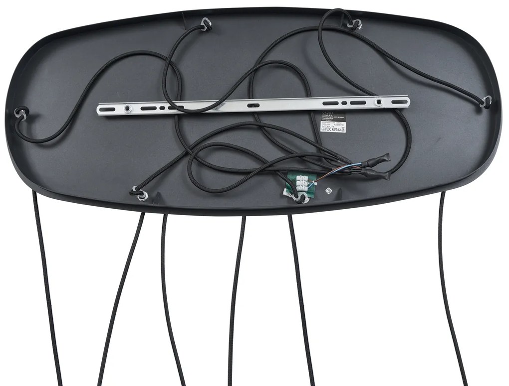 Modern függőlámpa fekete 6-lámpás - Biles