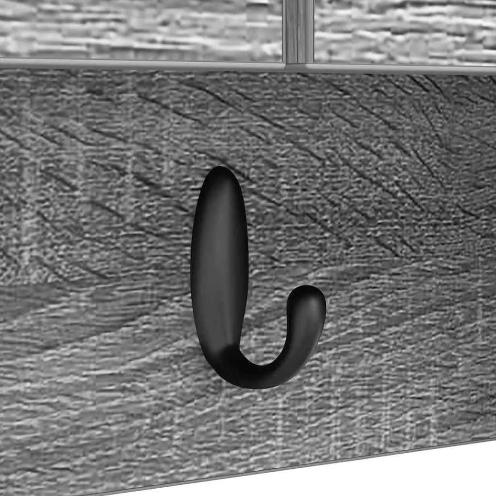 Fali Kabáthorog polcokkal Szürke sonoma 50 x 20 x 30 cm Faanyag