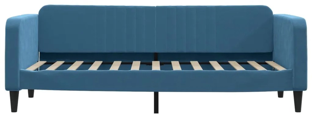 kék kihúzható bársony heverő 80 x 200 cm