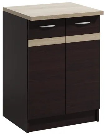 Konyhai Alsószekrény Sötét Sonoma Színben. LIVIA LV-11/D 60