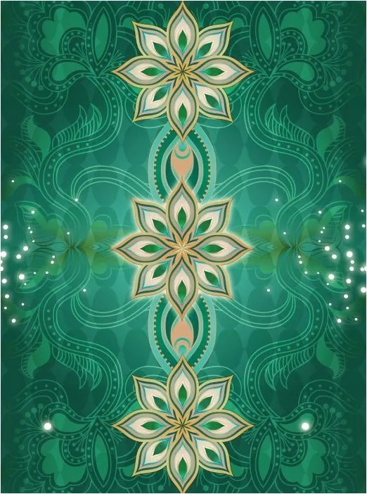 Fotótapéta Virágok Zöld Türkiz Vinyl dísz 184x254 +ragasztó