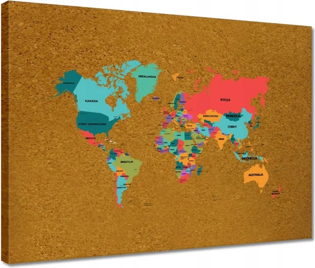 Festmények 40x30 Világtérkép lengyelül