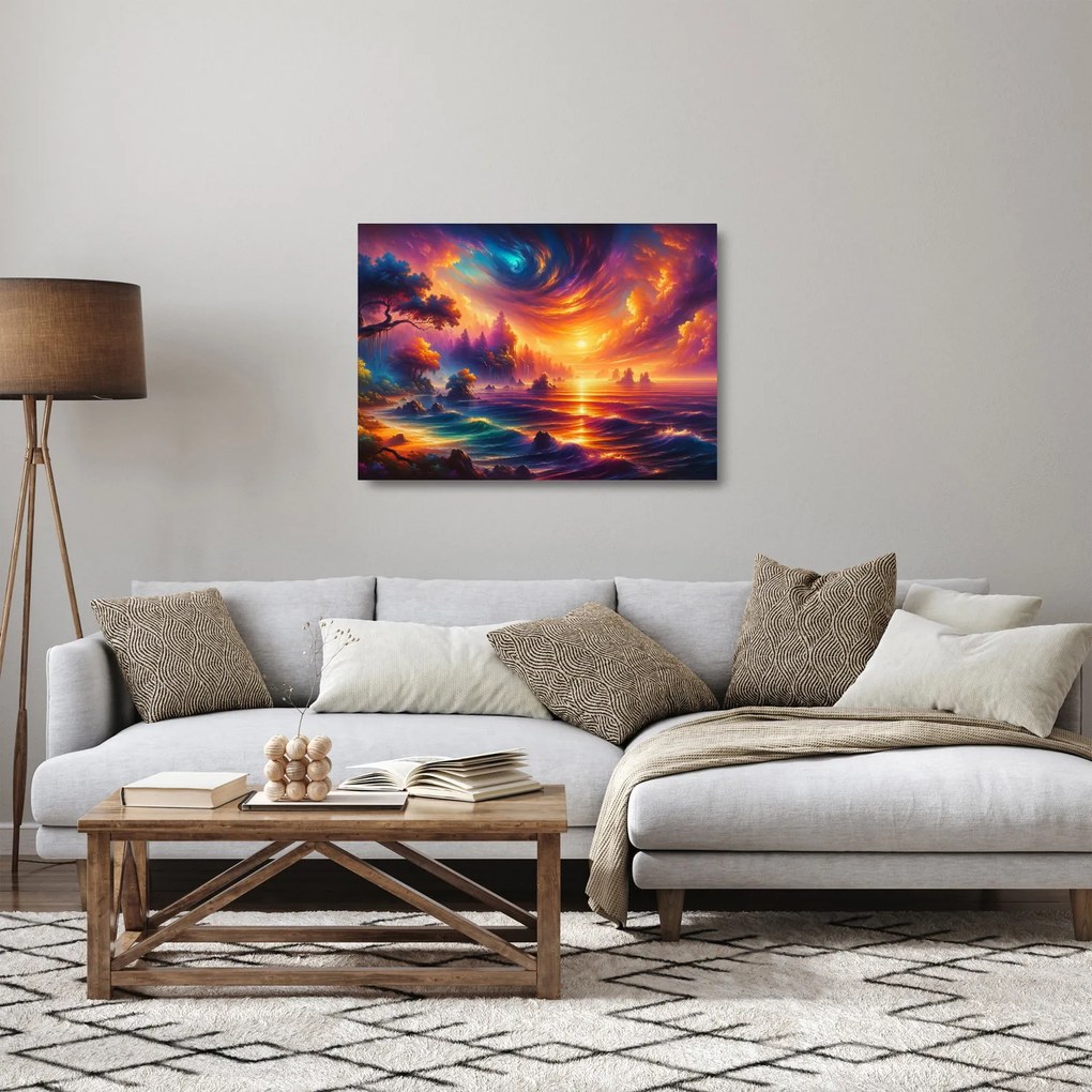 Üveg kép - Varázslatos világ (70x50 cm)