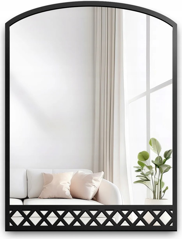 Loft tükör sprotnikkal fekete mdf keretben Bruno 100x200