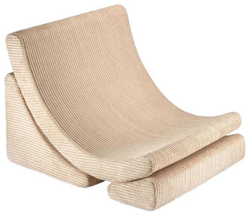 Világosbarna kordbársony gyerek fotel Moon – Wigiwama