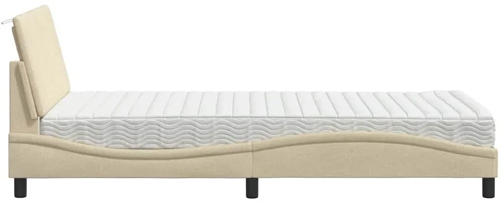 krém szövet ágy matraccal Hanko 100x200 cm