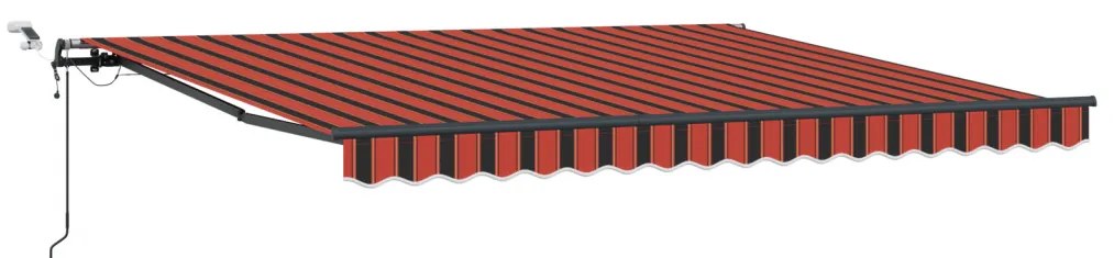 Automatikus Behúzható Napernyő LED-del Narancs és Barna 400x300 cm