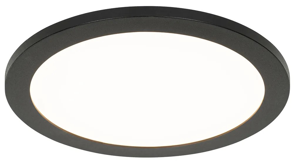 Modern mennyezeti lámpa fekete 30 cm LED-del IP44 - Steve