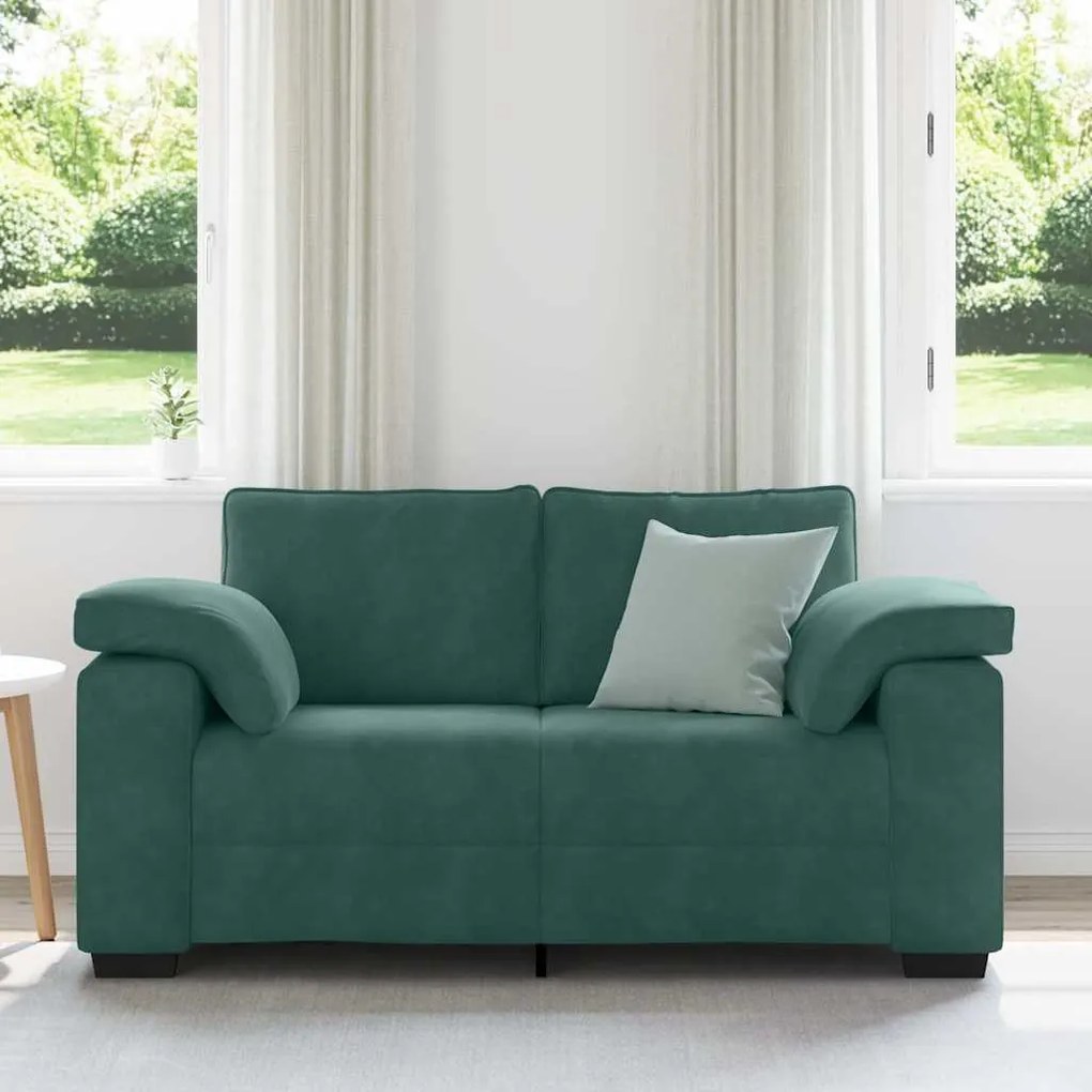sötétzöld bársony loveseat kanapé 120 cm