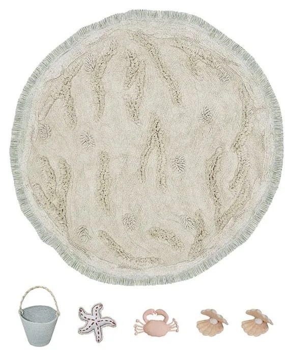Bézs pamut gyerek játszószőnyeg ø120 cm Island – Lorena Canals
