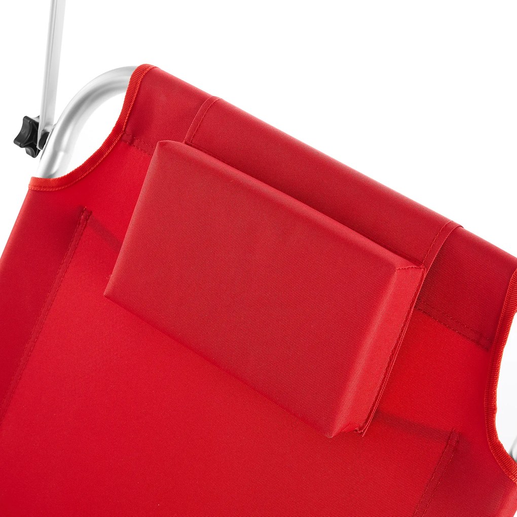 Casaria® Kreta alumínium napozóágy - piros