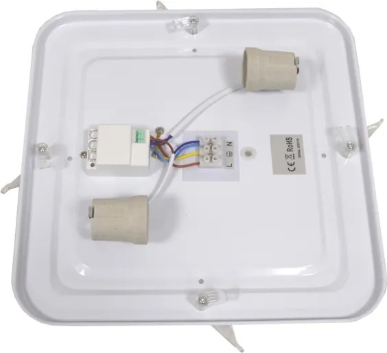 WILTON mennyezeti lámpa szenzorral 2xE27/60W/230V 33x33 cm fekete