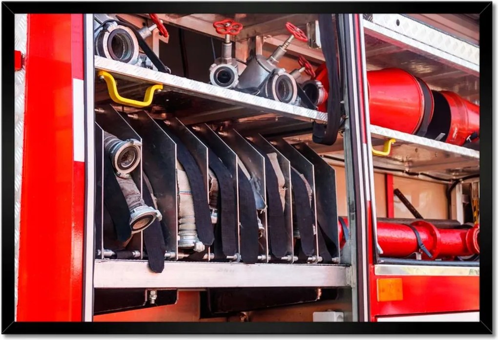 Poszterek keretben 60x40 Tűzoltó tömlők Kocsi