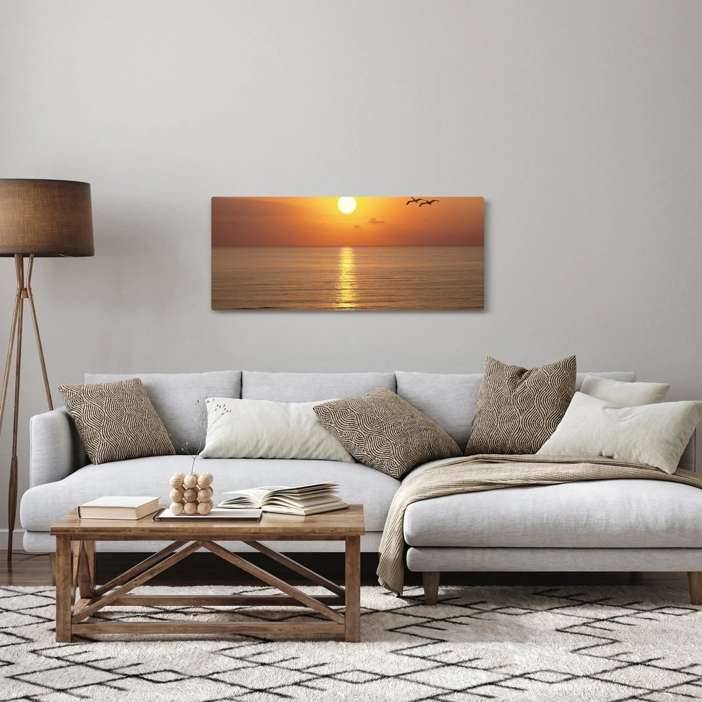 Kép - Naplemente az óceán felett (120x50 cm)