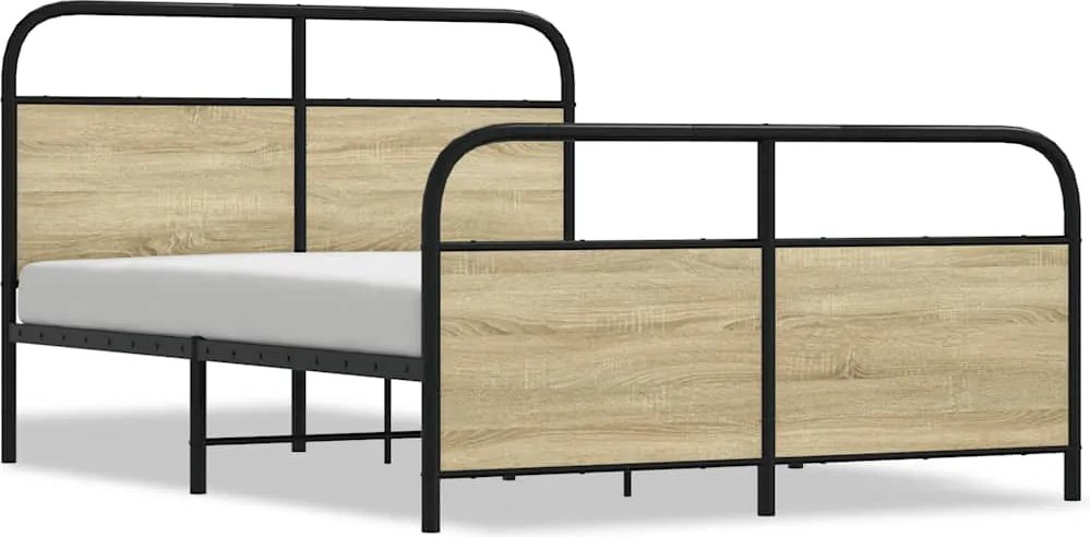 vidaXL ágykeret matrac nélkül 120x190 cm sonoma tölgyfa műfa