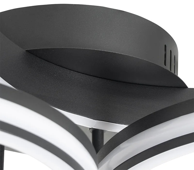 Mennyezeti lámpa fekete, beépített LED, 3 fokozatú fényerő-szabályozás, 3 lámpás - Navara