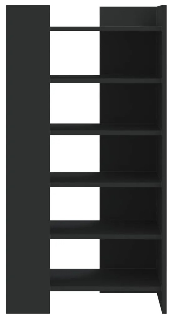 vidaXL fekete szerelt fa cipőszekrény 52 x 37,5 x 100 cm