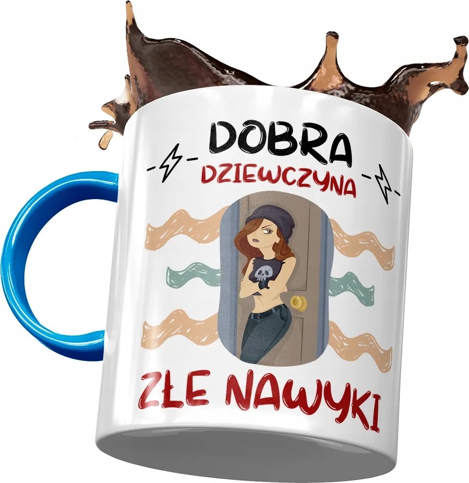 Bögre Kék Vicces Rossz Szokások Ajándék Nyomtatott Fotóval