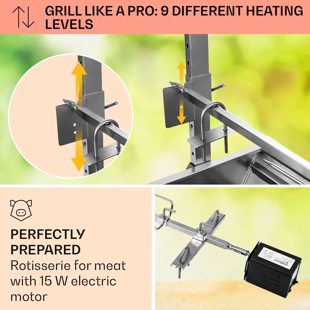 OneConcept Sauenland elektromos forgónyárs malacgrill