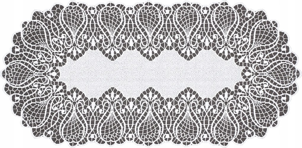 Mg 248761 Szalvéta futófelület Ovális jacquard 40x80 Fehér lengyel