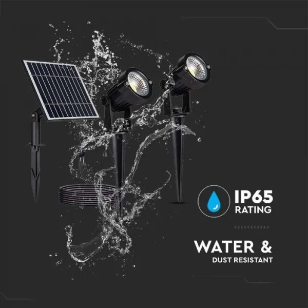 KÉSZLET 2x LED Kültéri napelemes lámpa 2xLED/1,2W/3,7V IP65 3000K 4000 mAh