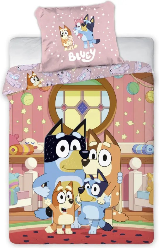 Bluey At Home gyerek, ovis ágyneműhuzat 100×135cm, 40×60 cm
