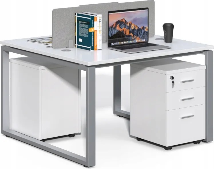 Irodai szett 2 fő részére Houseland Prime Max 01 120 cm fehér