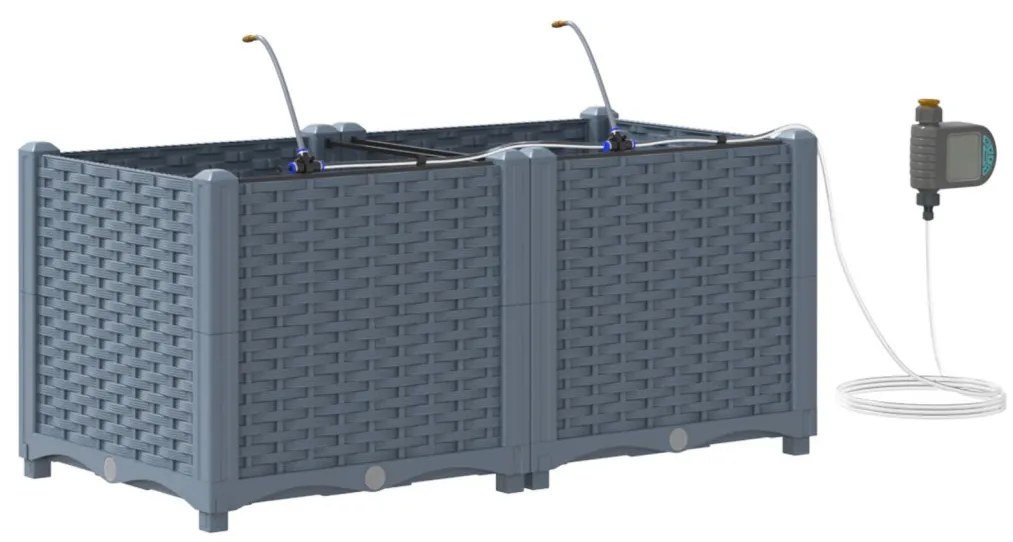 Kerti ültetők Világosszürke 80 x 40 x 37.5 cm Acél