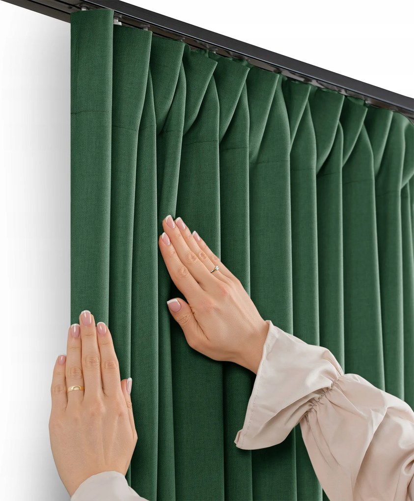 Filumi Függöny ráncoló szalaggal szerkezet Sötét Zöld 265x255
