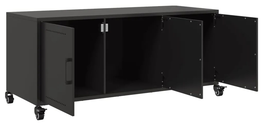 fekete acél TV-szekrény 100,5 x 39 x 43,5 cm