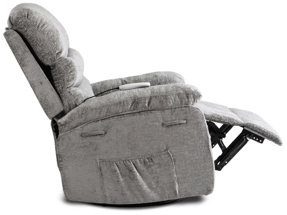 Elektromosan Vezérelhető Masszázsfunkciós Relaxfotel Fotel Szürke Színben. BRUCE