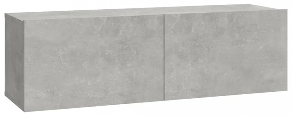 4 db betonszürke fali TV-szekrény 100 x 30 x 30 cm