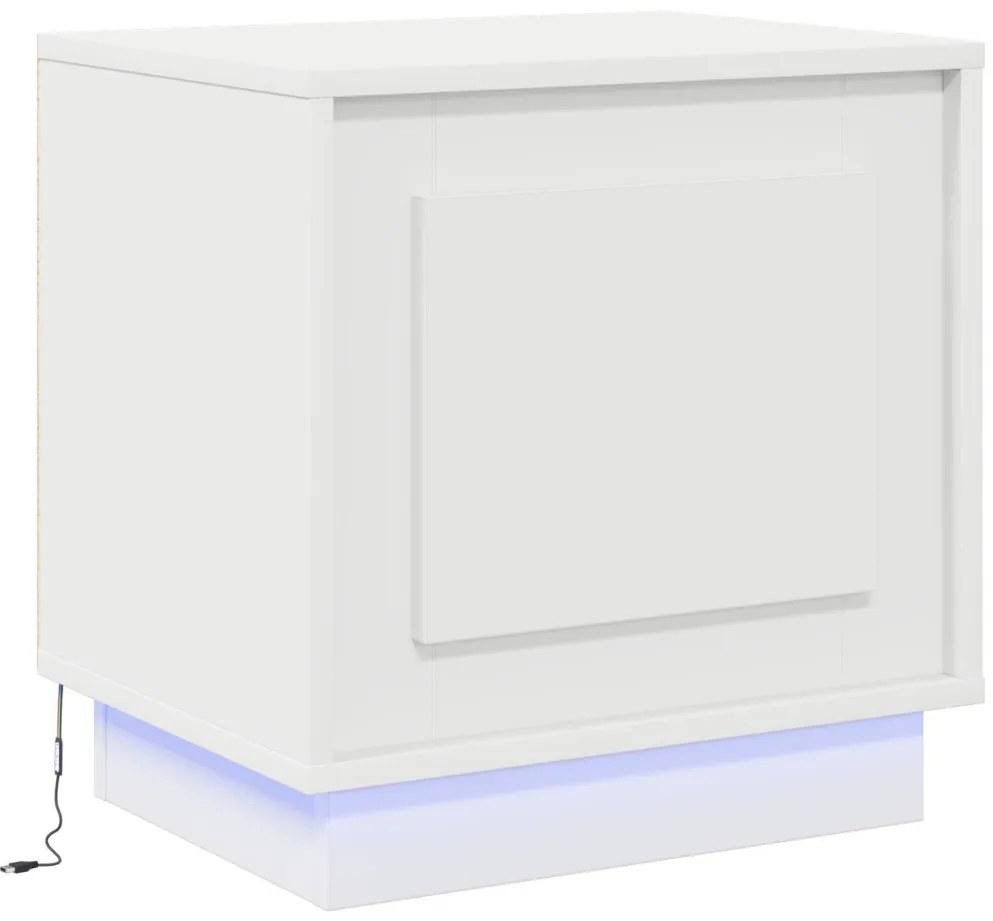 Éjjeli szekrény LED fényekkel 2 db Fehér 44x34,5x45 cm