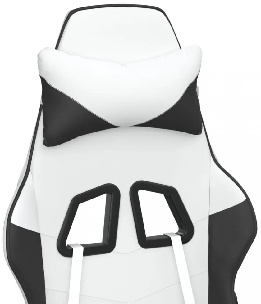 vidaXL fehér és fekete műbőr játékszék lábtartóval