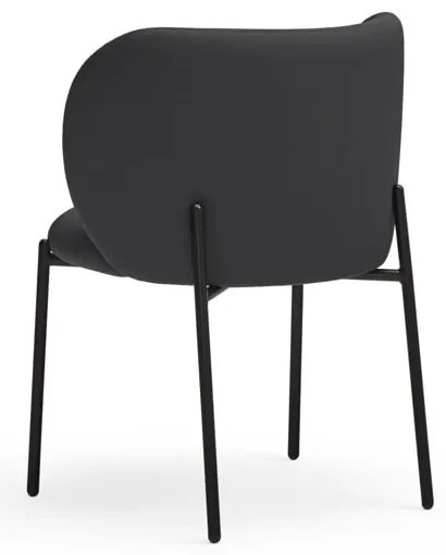 Fekete kárpitozott étkezőfotel szett 2 db-os Mogi – Teulat