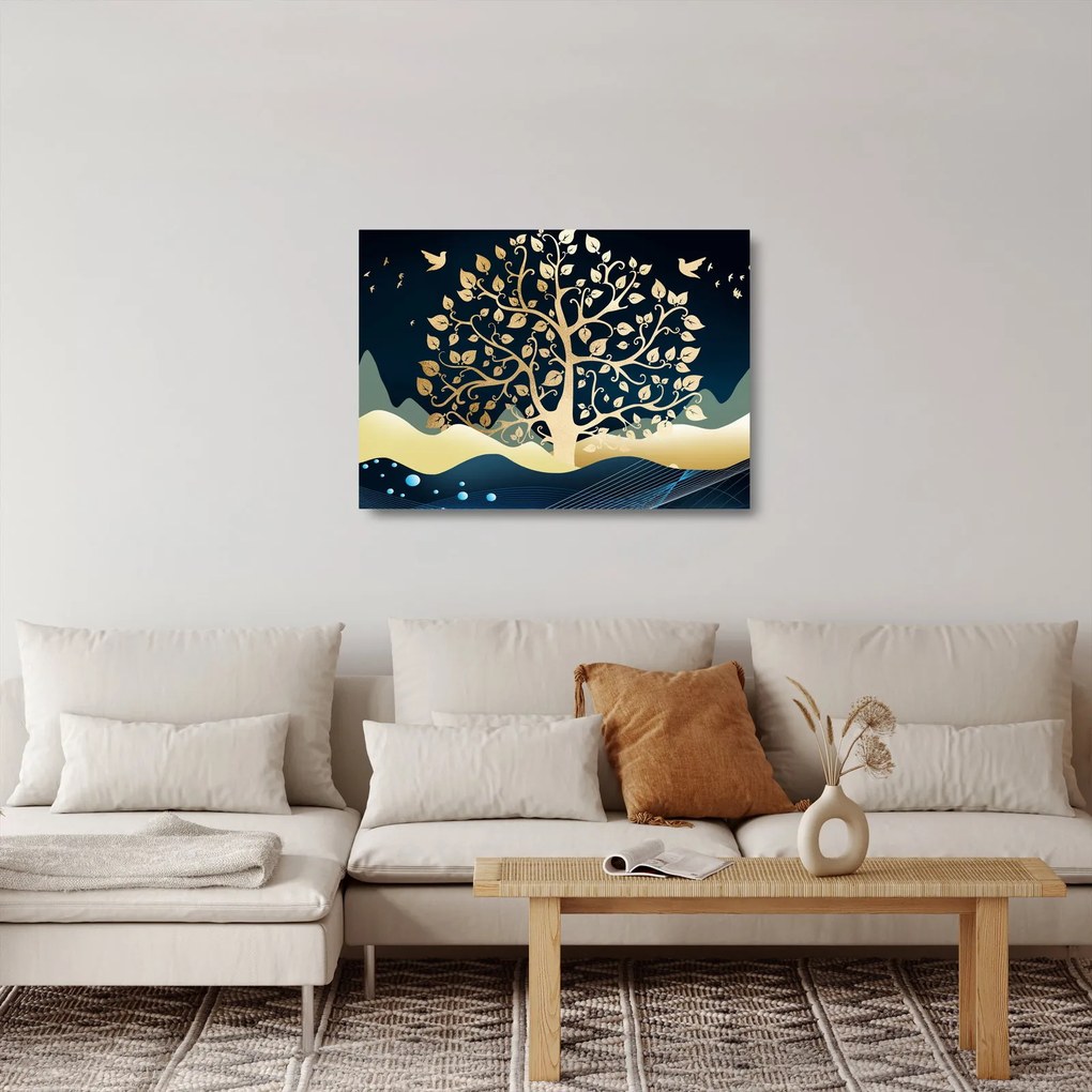 Egy aranyfa képe (üvegen) (70x50 cm)