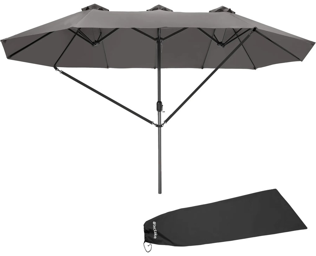 TecTake GmbH 404256 silia 460x270cm napernyő 3 széltetővel - szürke