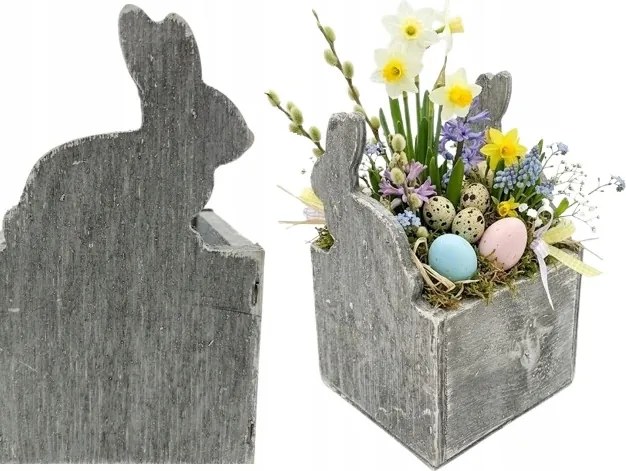 Húsvéti nyuszi nádtakaró alap virágkompozícióhoz