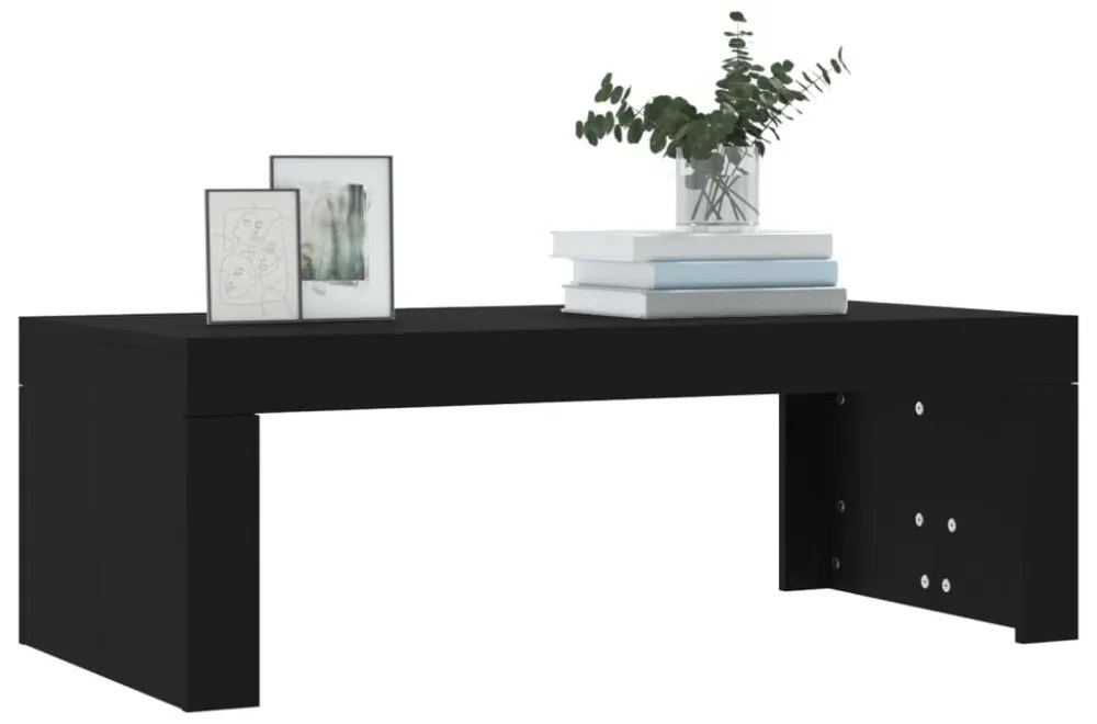fekete szerelt fa dohányzóasztal 102 x 50 x 36 cm