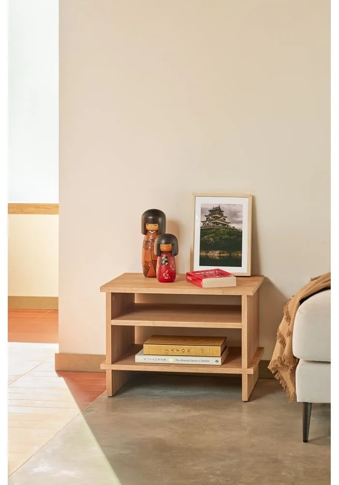 Natúr színű éjjeliszekrény tölgyfa dekorral Inari – Teulat