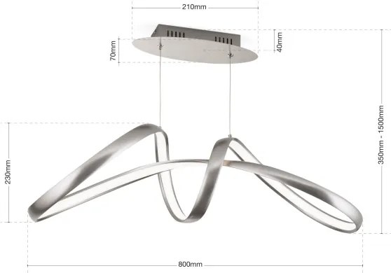 Orion HL 6-1663 - CIRCUS LED/36W/230V állítható fényű ezüst függeszték