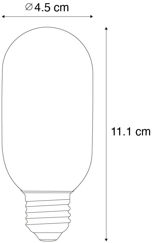 5 darabos E27 szabályozható LED izzó, arany, T45, 4W 300 lm 2200K