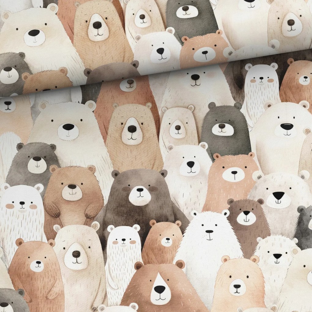 Függöny anyaga macik barna színben