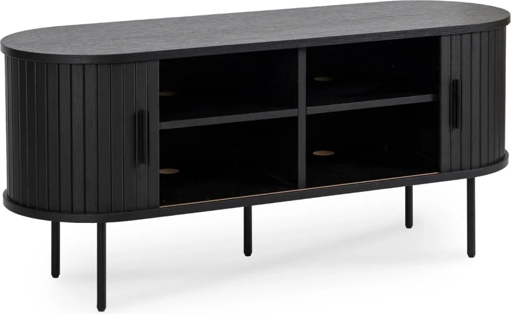 TV-állvány 120 cm, 2 ajtóval, fekete TRISH