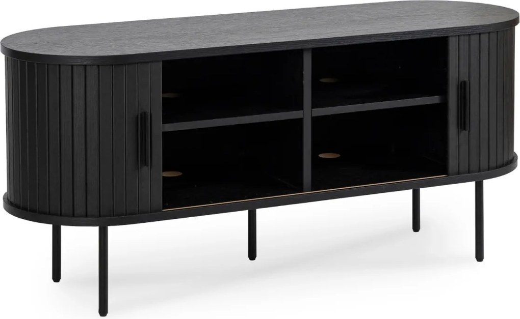 TV Állvány Fekete színben. 2 ajtós. TRISH 120 cm