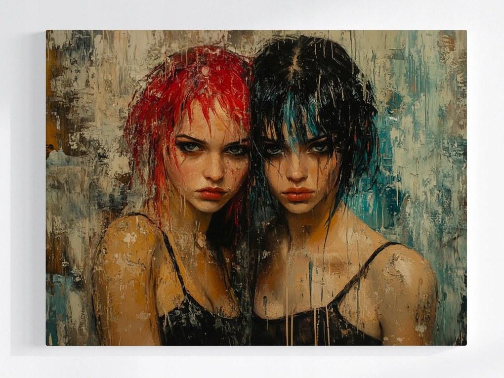 Poszter Lány Portré Cyberpunk Grunge Noir 100x75