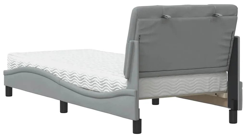 világosszürke szövet ágy matraccal 90x200 cm